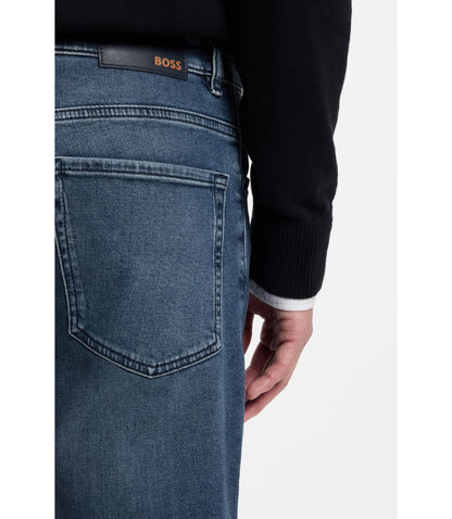 Boss Maine Regular Fit Jeans In Blue Comfort Stretch Denim Blue