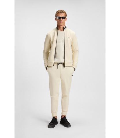 Boss Sandwich Logo Sweatshirt In Stretch Cotton White