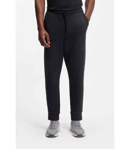 Boss Stretch Cotton Track Pants With Logo Print Dark Blue