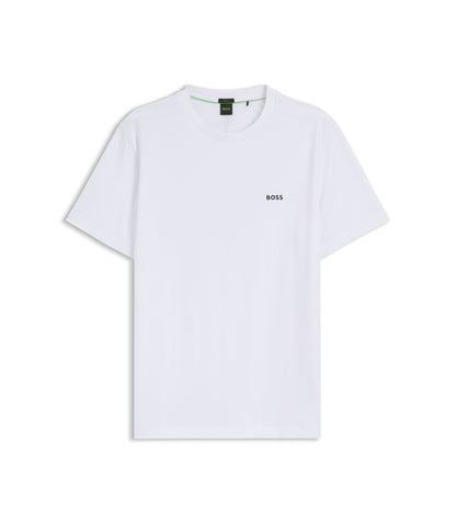 Boss Stretch Cotton T Shirt With Logo Detail White