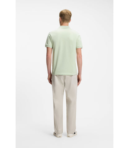 Boss Stretch Cotton Slim Fit Polo Shirt With Logo Patch Light Green