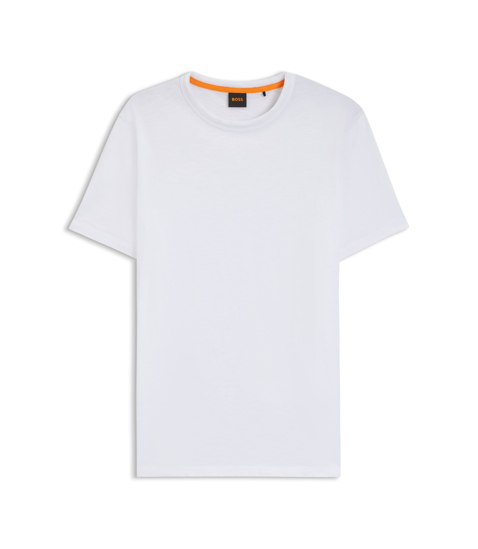 Boss Cotton Jersey T Shirt With Logo Detail White