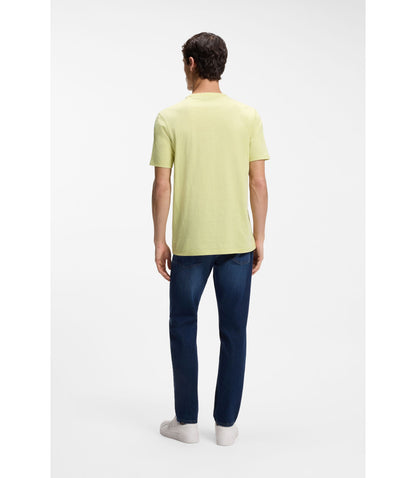 Boss Cotton Jersey T Shirt With Logo Detail Beige