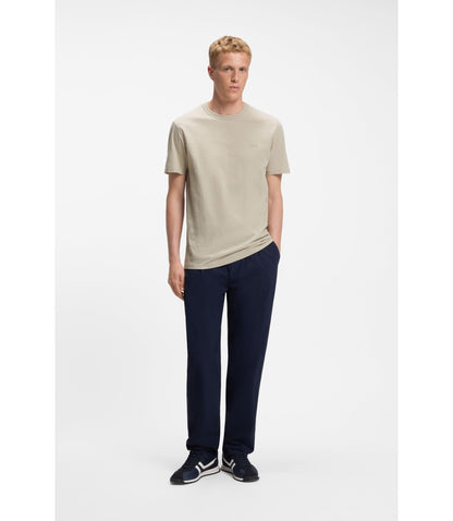 Boss Cotton Jersey T Shirt With Logo Detail Light Beige