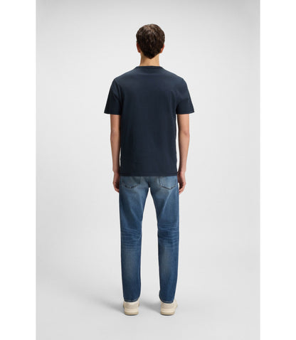 Boss Cotton Jersey T Shirt With Logo Detail Dark Blue
