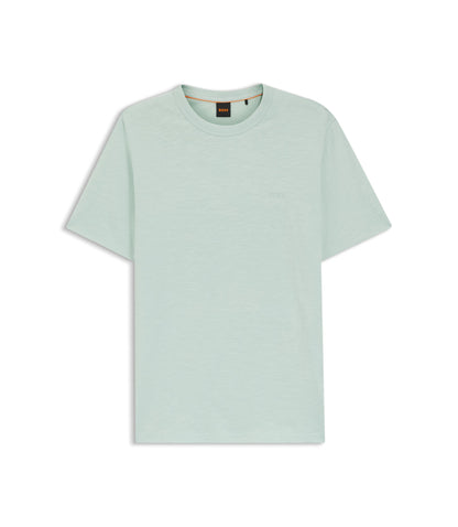 Boss Cotton Jersey T Shirt With Logo Detail Turquoise