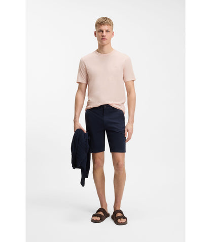 Boss Cotton Jersey T Shirt With Logo Detail Light Pink