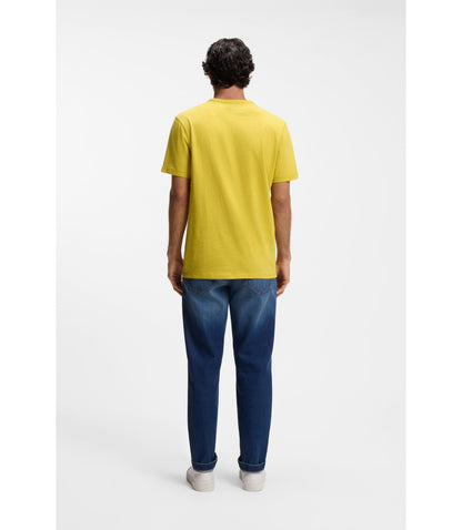 Boss Cotton Jersey T Shirt With Logo Detail Yellow