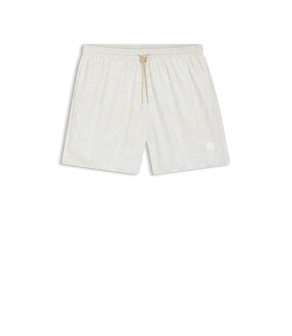 Boss Swim Trunks With Allover Print White