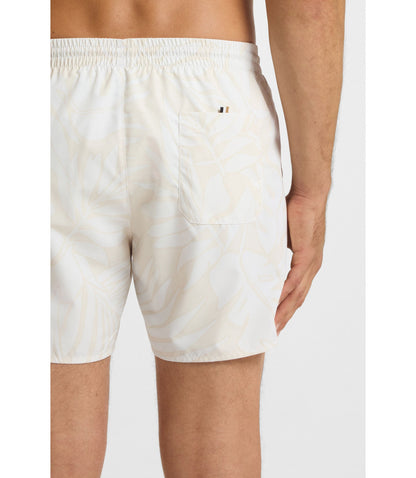 Boss Swim Trunks With Allover Print White