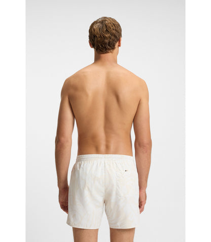 Boss Swim Trunks With Allover Print White