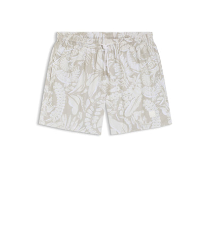 Boss Swim Trunks With Allover Print Light Beige