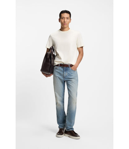 Boss Regular Fit T Shirt In Mercerized Cotton White