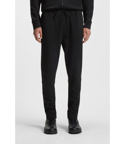 Boss Cotton Terry Sweatpants With Logo Patch Black