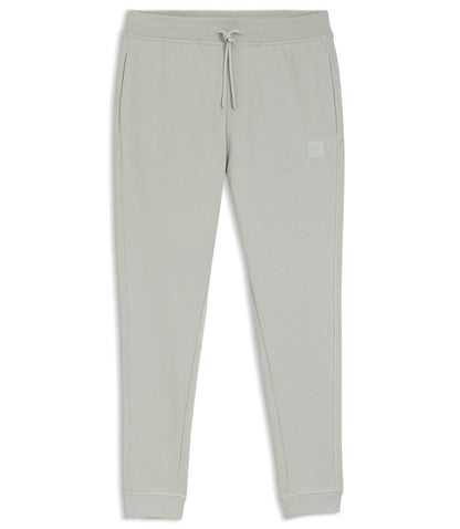 Boss Cotton Terry Sweatpants With Logo Patch Silver