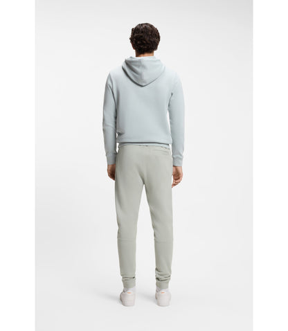 Boss Cotton Terry Sweatpants With Logo Patch Silver