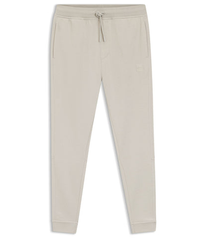 Boss Cotton Terry Sweatpants With Logo Patch Light Grey