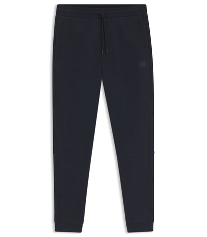 Boss Cotton Terry Sweatpants With Logo Patch Dark Blue