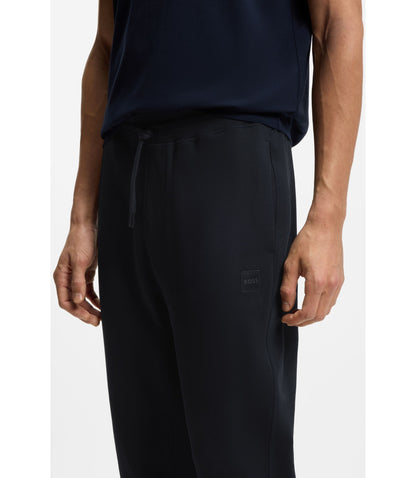 Boss Cotton Terry Sweatpants With Logo Patch Dark Blue