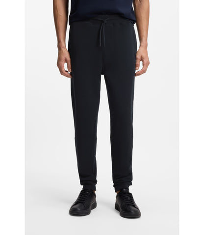 Boss Cotton Terry Sweatpants With Logo Patch Dark Blue