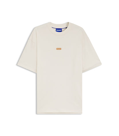 Hugo Logo Print T Shirt In Cotton Jersey White