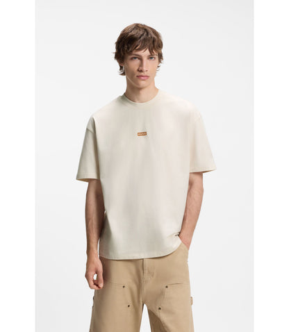 Hugo Logo Print T Shirt In Cotton Jersey White
