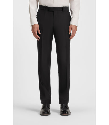 Boss Slim Fit Pants In Stretch Wool Black