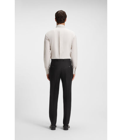 Boss Slim Fit Pants In Stretch Wool Black