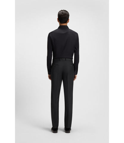 Boss Slim Fit Pants In Stretch Wool Light Grey