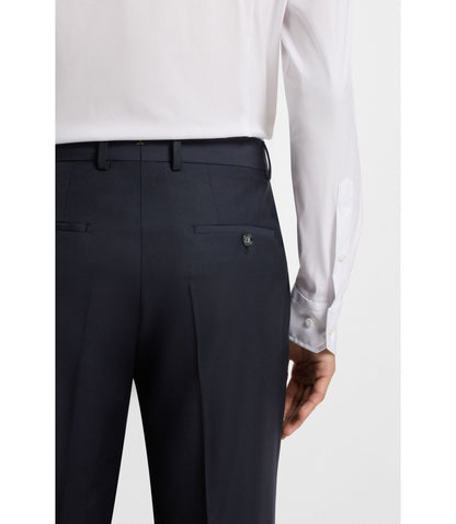 Boss Slim Fit Pants In Stretch Wool Dark Blue