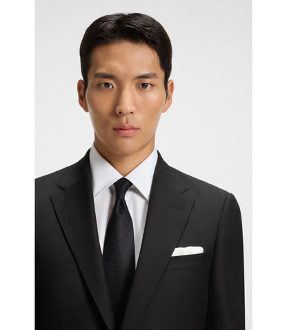 Boss Slim Fit Jacket In Stretch Wool Black