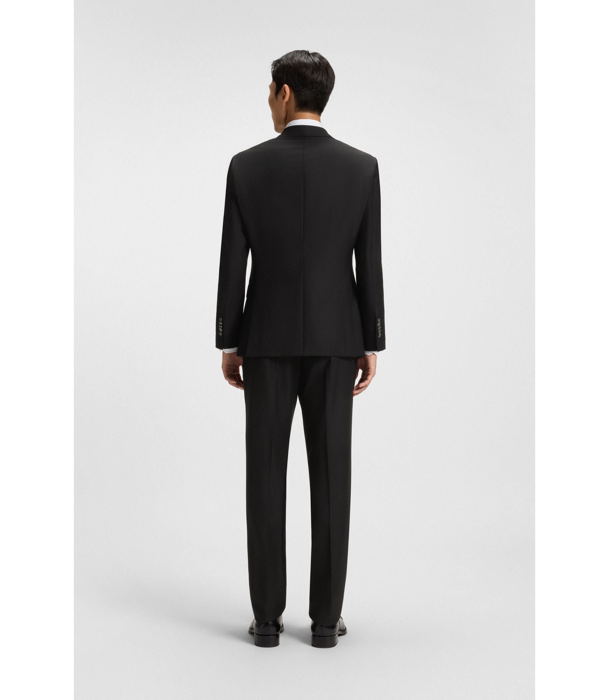 Boss Slim Fit Jacket In Stretch Wool Black