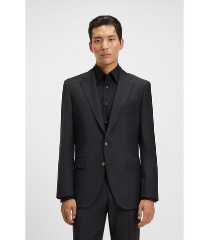 Boss Slim Fit Jacket In Stretch Wool Light Grey