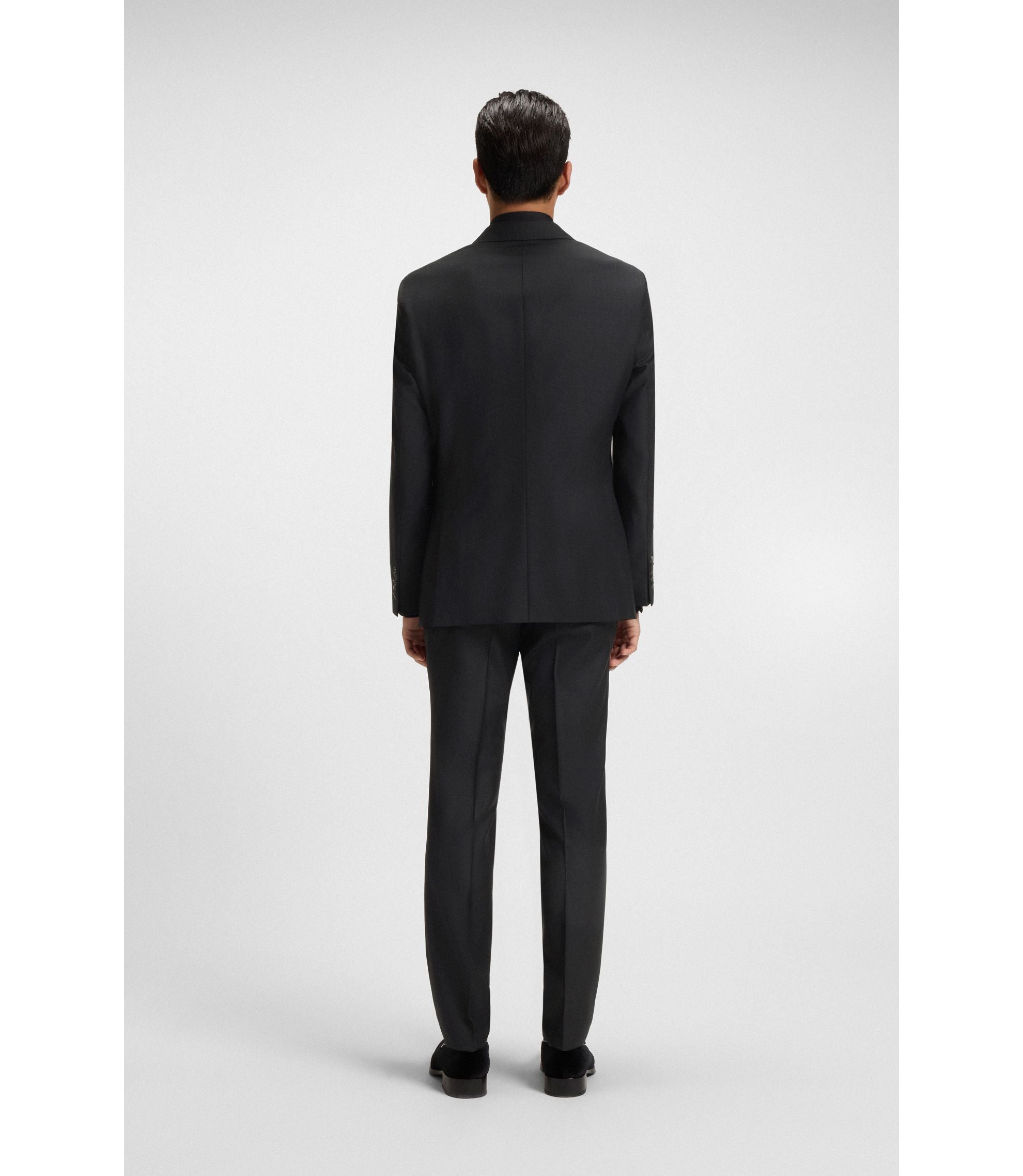 Boss Slim Fit Jacket In Stretch Wool Light Grey