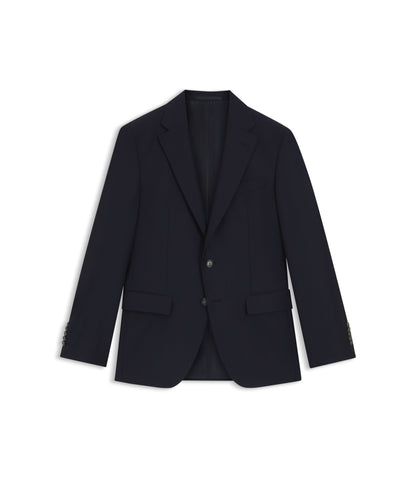 Boss Slim Fit Jacket In Stretch Wool Dark Blue