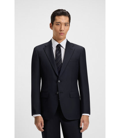 Boss Slim Fit Jacket In Stretch Wool Dark Blue