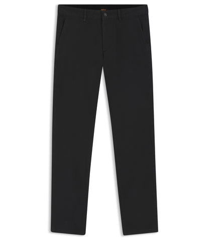 Boss Slim Fit Chinos In Stretch Cotton Satin Black
