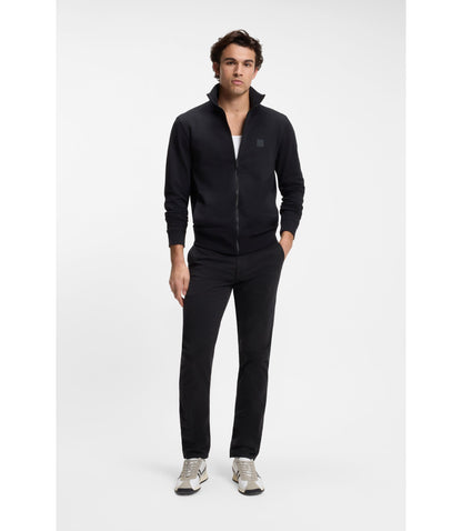 Boss Slim Fit Chinos In Stretch Cotton Satin Black