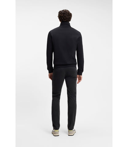 Boss Slim Fit Chinos In Stretch Cotton Satin Black