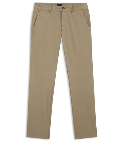 Boss Slim Fit Chinos In Stretch Cotton Satin Light Brown