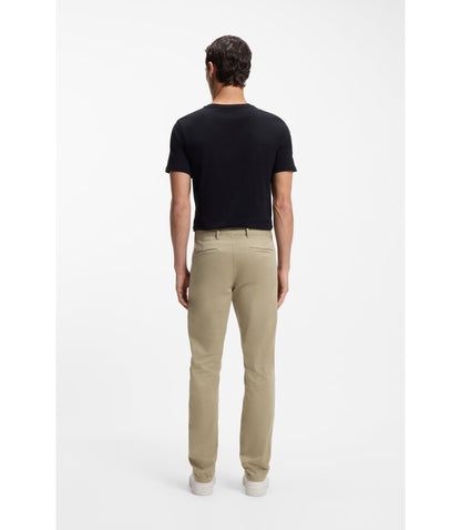 Boss Slim Fit Chinos In Stretch Cotton Satin Light Brown