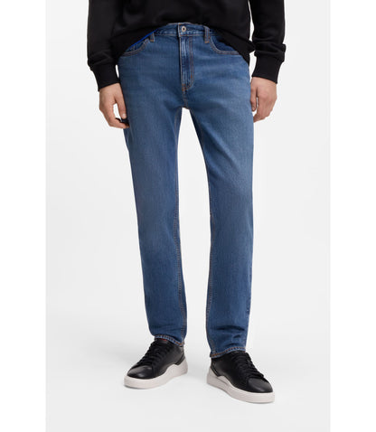 Hugo Blue Slim Fit Jeans In Stretch Denim Dark Blue