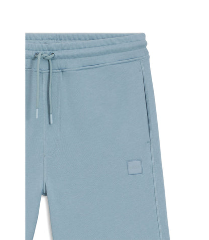 Boss Cotton Terry Shorts With Logo Patch Light Blue