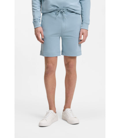 Boss Cotton Terry Shorts With Logo Patch Light Blue