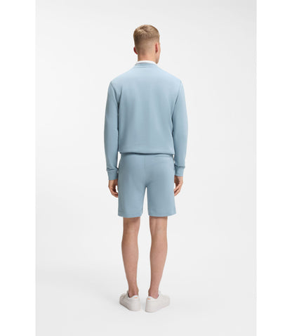 Boss Cotton Terry Shorts With Logo Patch Light Blue