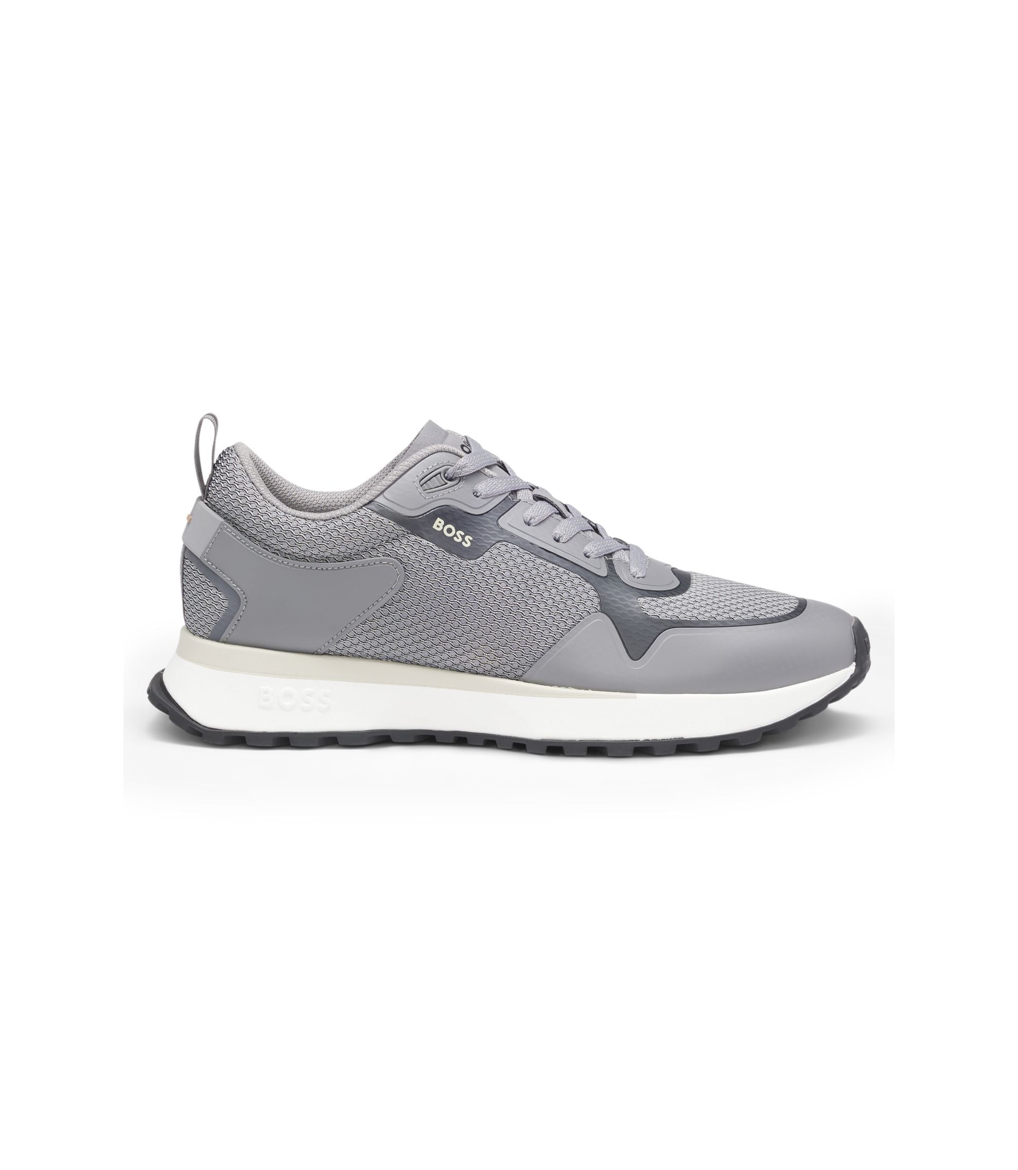 Boss Mesh Detail Trainers In Mixed Materials Light Grey Light Grey