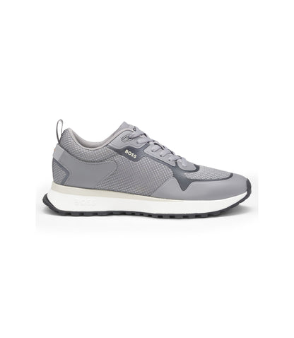 Boss Mesh Detail Trainers In Mixed Materials Light Grey Light Grey