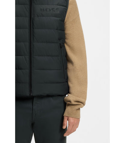 Boss Water Repellent Vest With Logo Detail Light Green