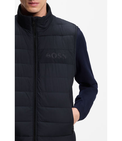 Boss Water Repellent Vest With Logo Detail Dark Blue