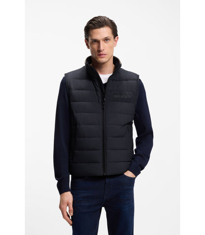 Boss Water Repellent Vest With Logo Detail Dark Blue